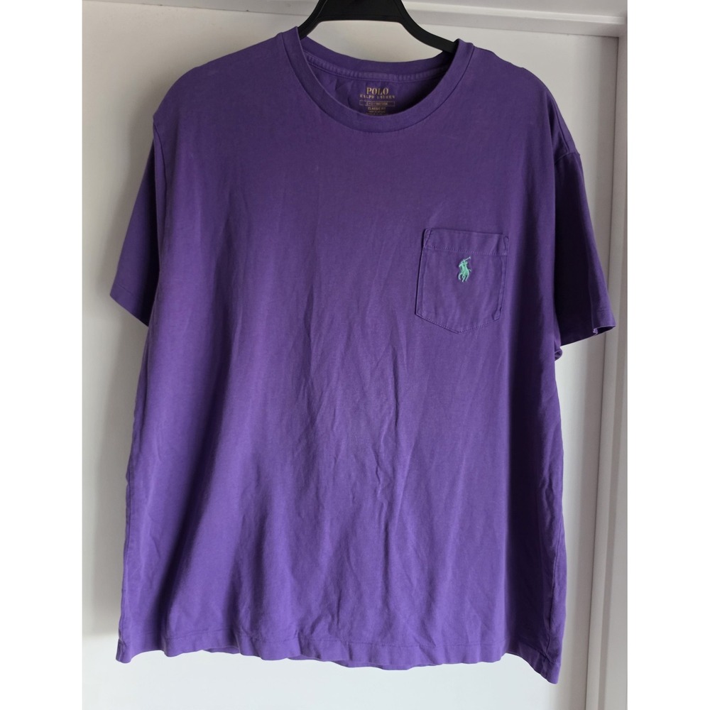 Polo Ralph Lauren T-Shirt Men's L Purple Solid Short Sleeve Crew Neck Tee Top